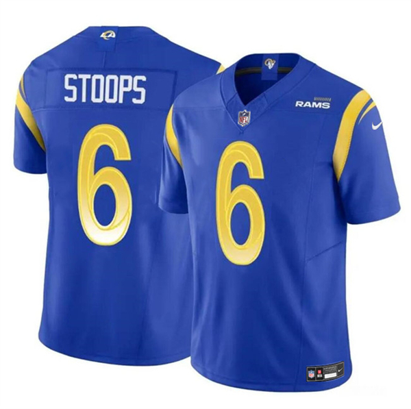 Men's Los Angeles Rams #6 Drake Stoops Blue 2024 Draft F.U.S.E. Vapor Untouchable Football Stitched Jersey